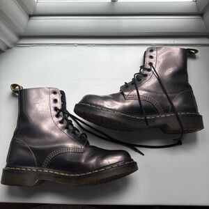 Dr. Martens Black Leather Boots with Lace-Up Design